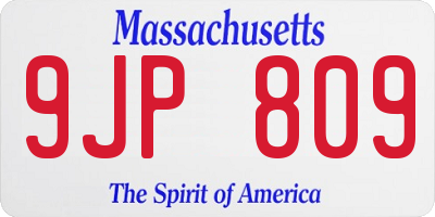 MA license plate 9JP809