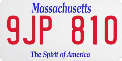 MA license plate 9JP810