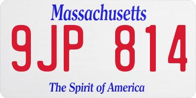 MA license plate 9JP814