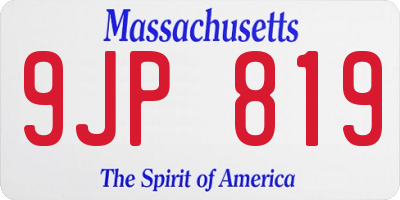 MA license plate 9JP819