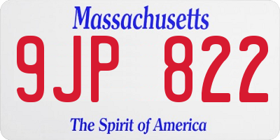 MA license plate 9JP822