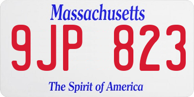 MA license plate 9JP823