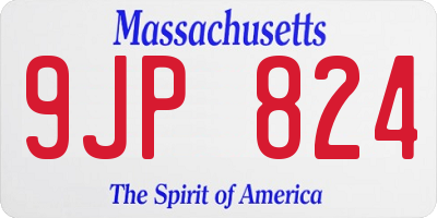 MA license plate 9JP824