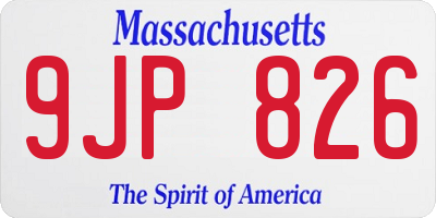 MA license plate 9JP826