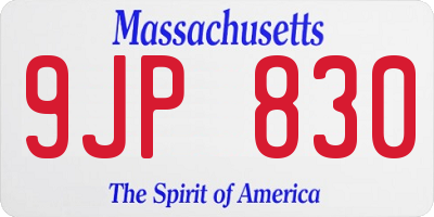 MA license plate 9JP830