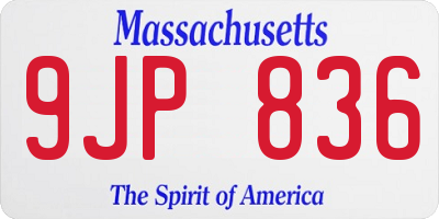 MA license plate 9JP836