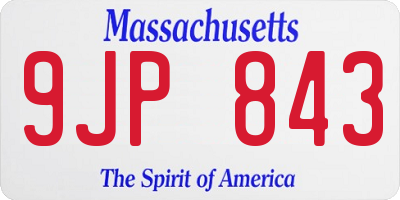 MA license plate 9JP843