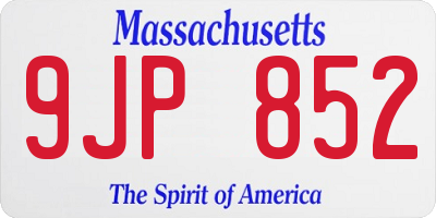 MA license plate 9JP852