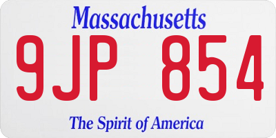 MA license plate 9JP854