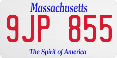 MA license plate 9JP855