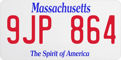 MA license plate 9JP864