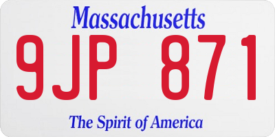 MA license plate 9JP871