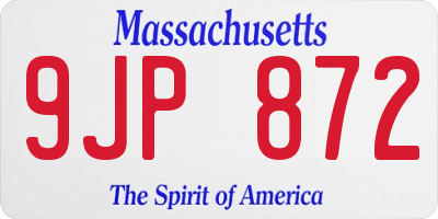 MA license plate 9JP872