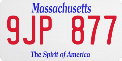MA license plate 9JP877