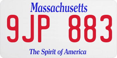 MA license plate 9JP883