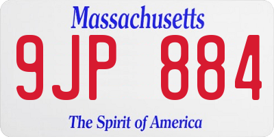 MA license plate 9JP884