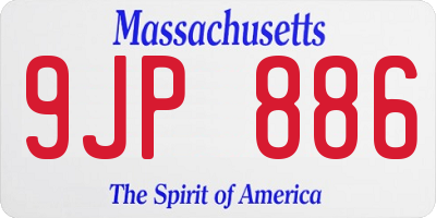 MA license plate 9JP886