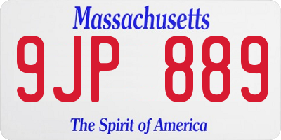 MA license plate 9JP889