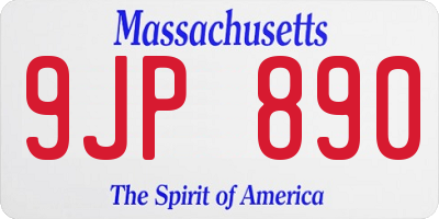 MA license plate 9JP890