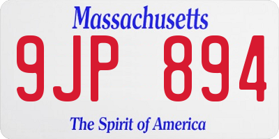 MA license plate 9JP894