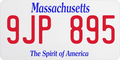 MA license plate 9JP895