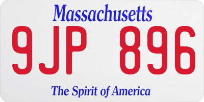 MA license plate 9JP896