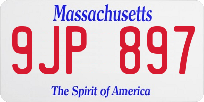 MA license plate 9JP897