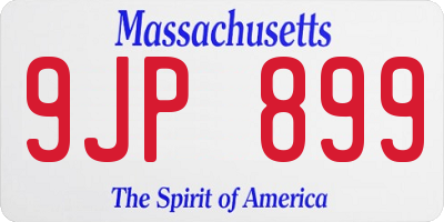 MA license plate 9JP899