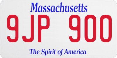 MA license plate 9JP900