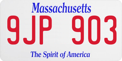 MA license plate 9JP903