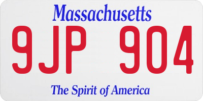 MA license plate 9JP904
