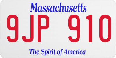 MA license plate 9JP910