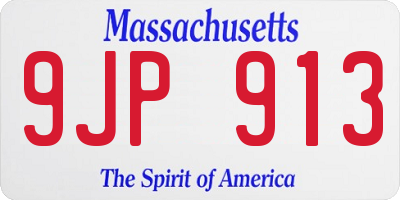 MA license plate 9JP913