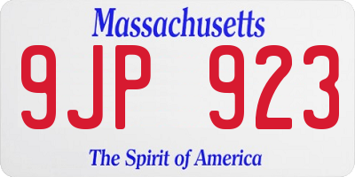 MA license plate 9JP923
