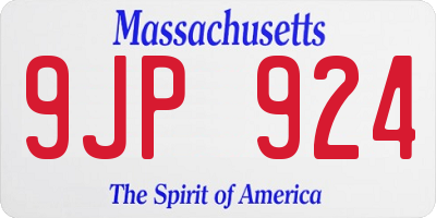 MA license plate 9JP924