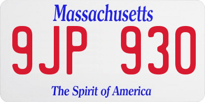 MA license plate 9JP930