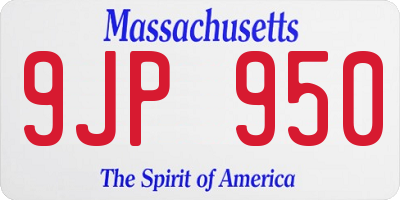 MA license plate 9JP950