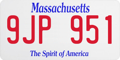 MA license plate 9JP951