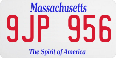 MA license plate 9JP956