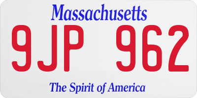 MA license plate 9JP962