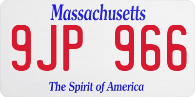 MA license plate 9JP966