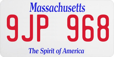 MA license plate 9JP968