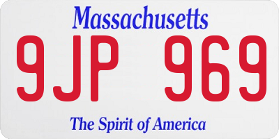MA license plate 9JP969