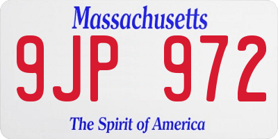 MA license plate 9JP972