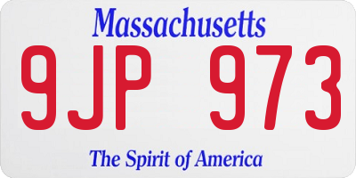 MA license plate 9JP973