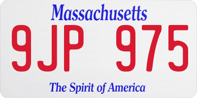 MA license plate 9JP975