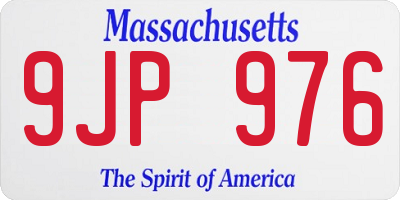 MA license plate 9JP976