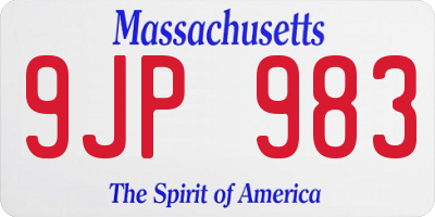 MA license plate 9JP983