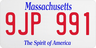 MA license plate 9JP991