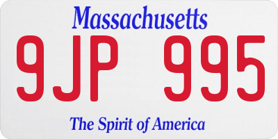 MA license plate 9JP995